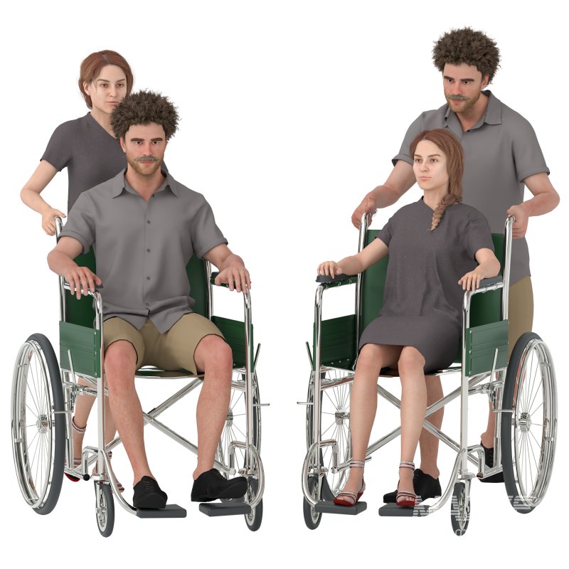 Man and Woman on Wheelchair - Image 4