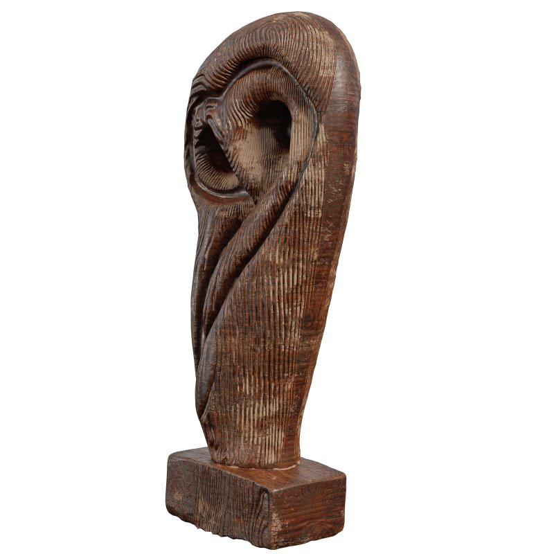Wooden Owl Statue - Image 3