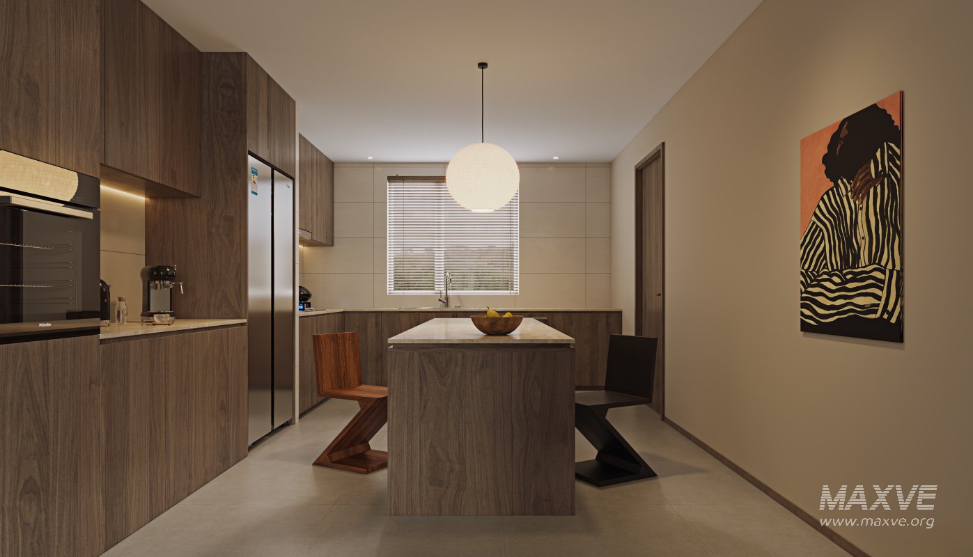 Modern living room and dining room kitchen bedroom interior scene - Image 8