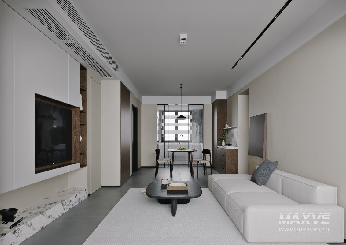 Modern living room and dining room interior scene - Image 6