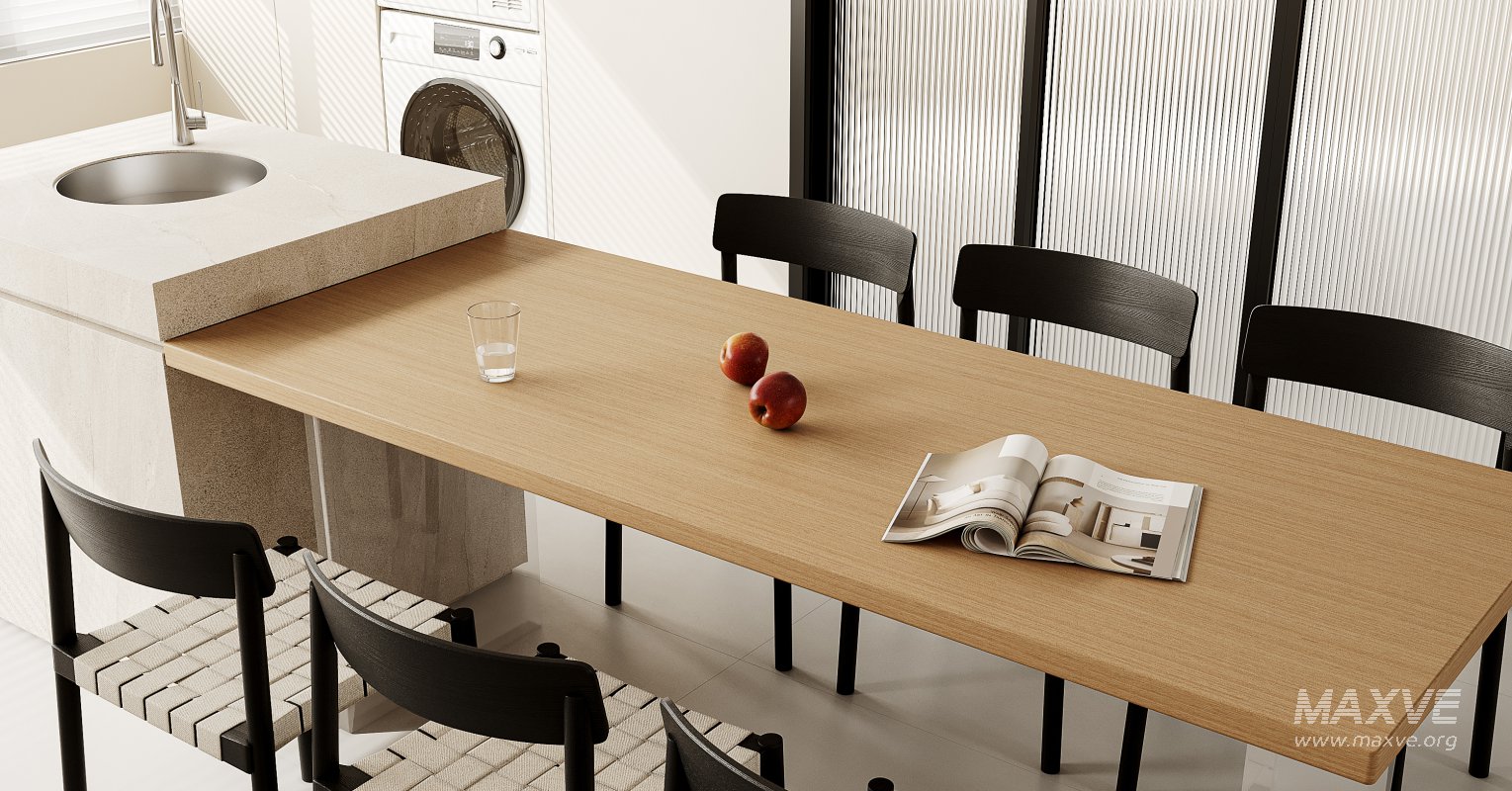 Modern living room and dining room interior scene - Image 2