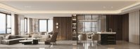 Modern living room and dining room interior scene - Thumbnail 1