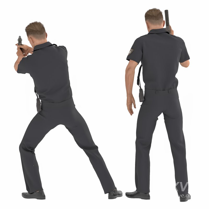 Police Man in 04 Poses - Image 1