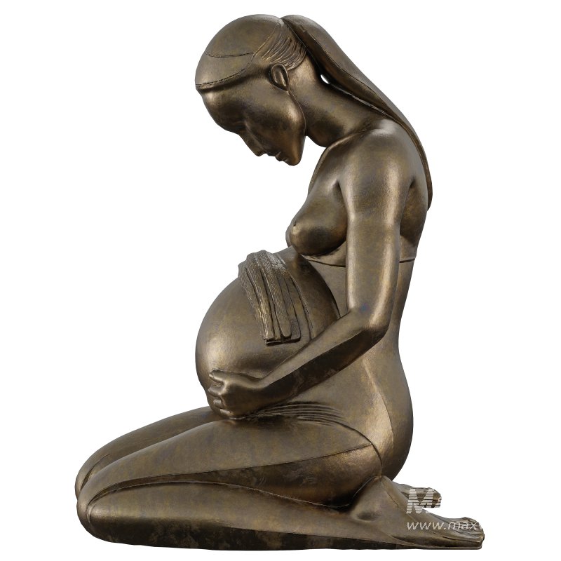 Antique Pregnant Mothers Embrace - Image 5