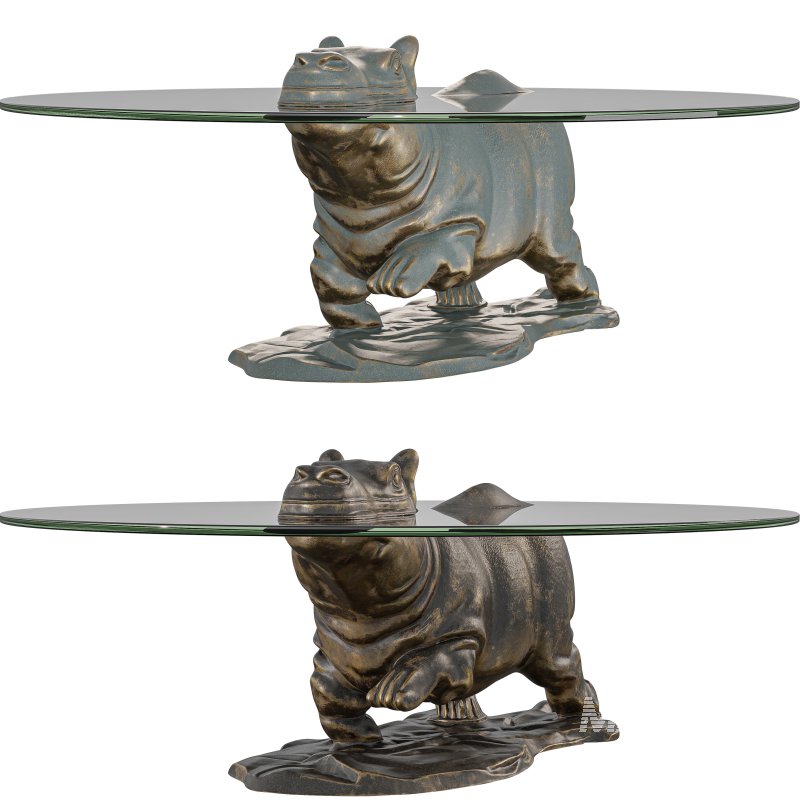 Playful Hippopotamus Coffee Table Whimsical Furniture - Image 1