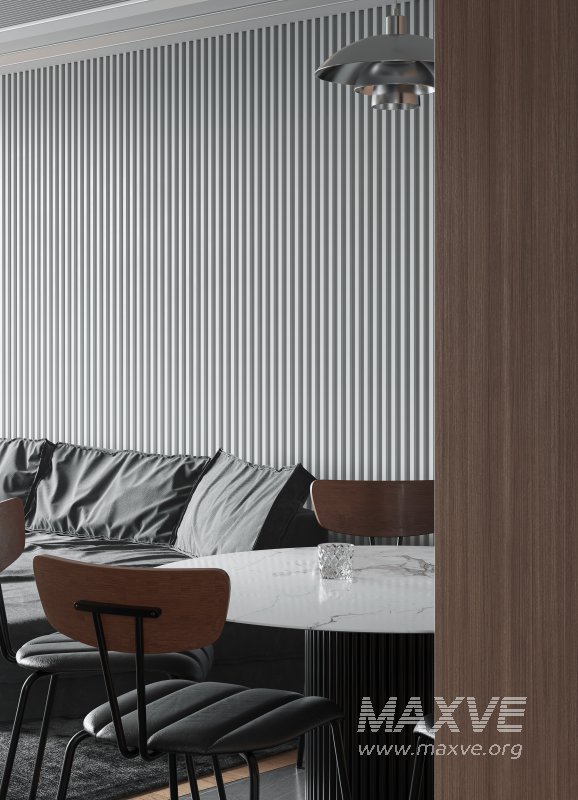 Modern living room and dining room interior scene - Image 8