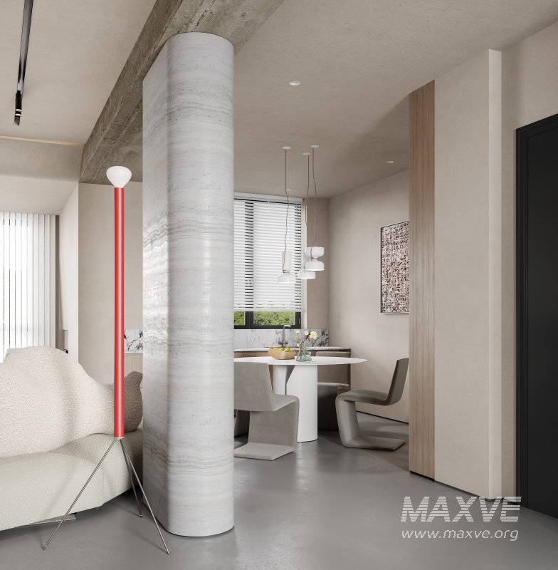 Modern living room and dining room interior scene - Image 6