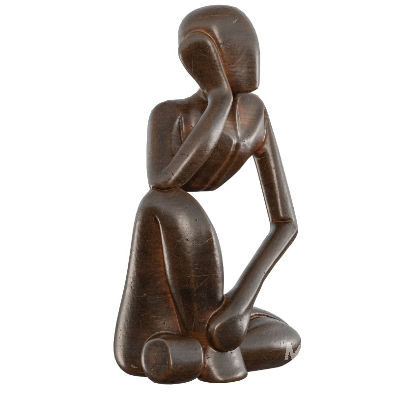 Wooden Thinking Statue - Image 5