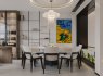 Modern living room and dining room interior scene - Thumbnail 1