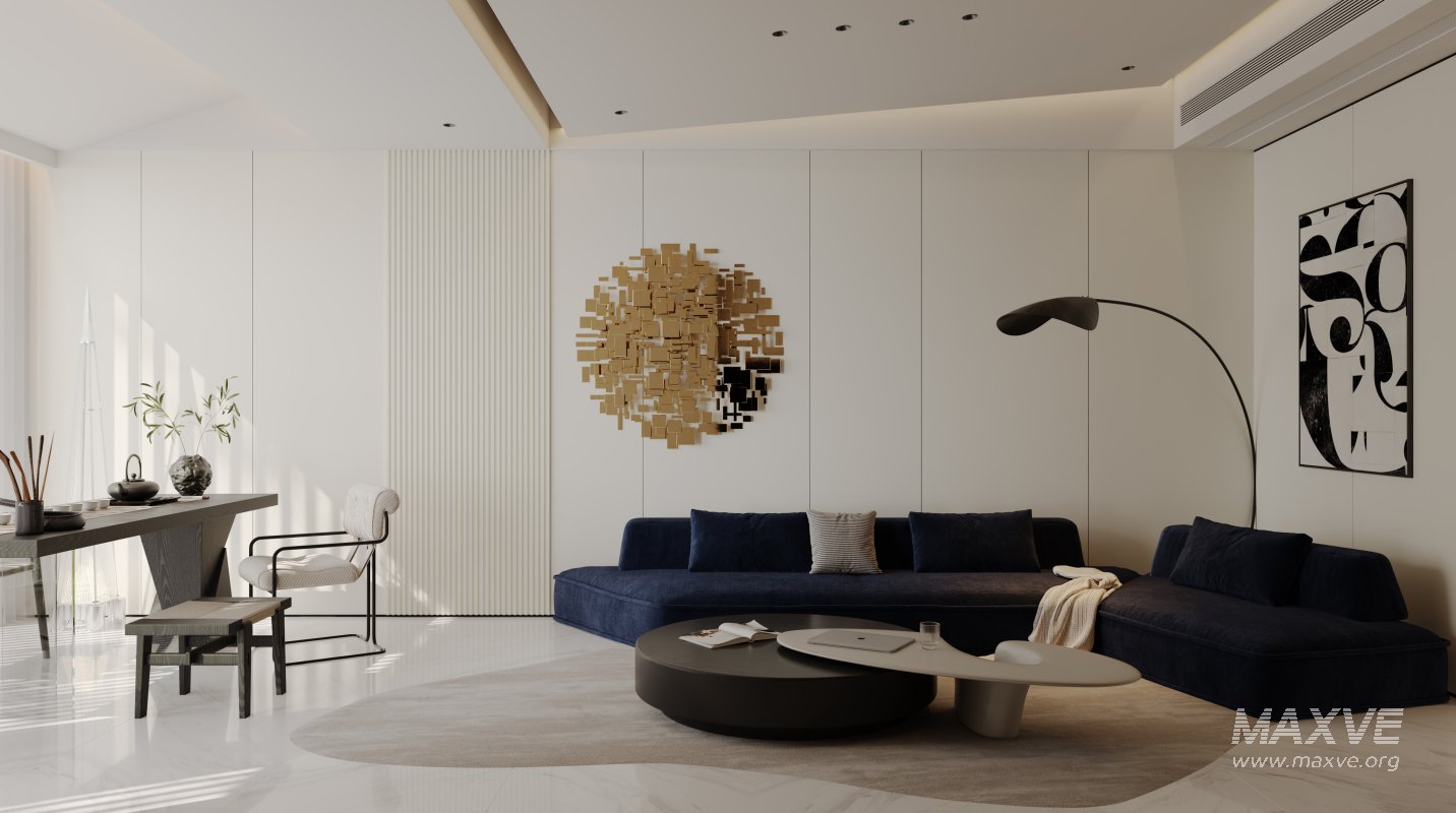 Modern living room and dining room interior scene - Image 5