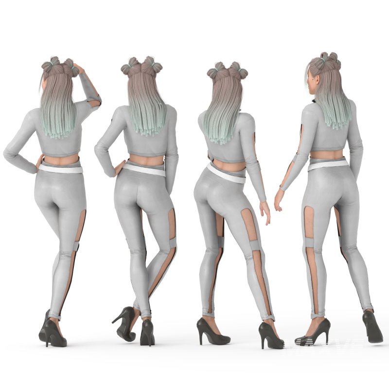 Cat Girl in 04 Poses - Image 3