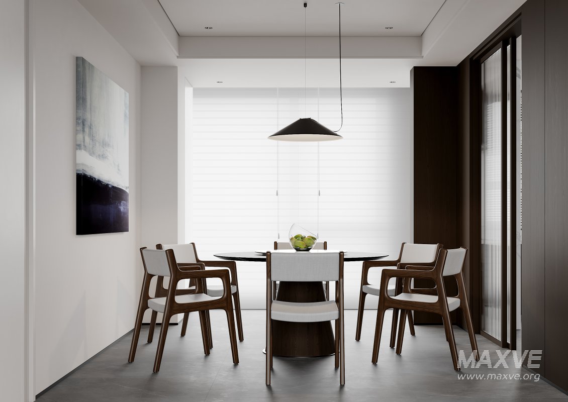 Modern living room and dining room interior scene - Image 1