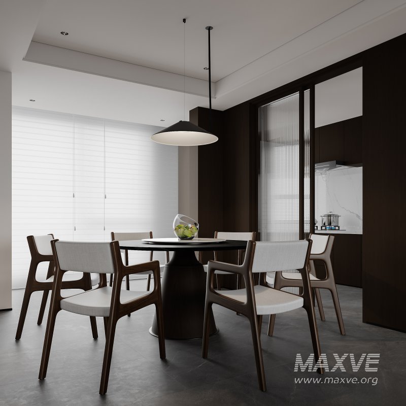 Modern living room and dining room interior scene - Image 8
