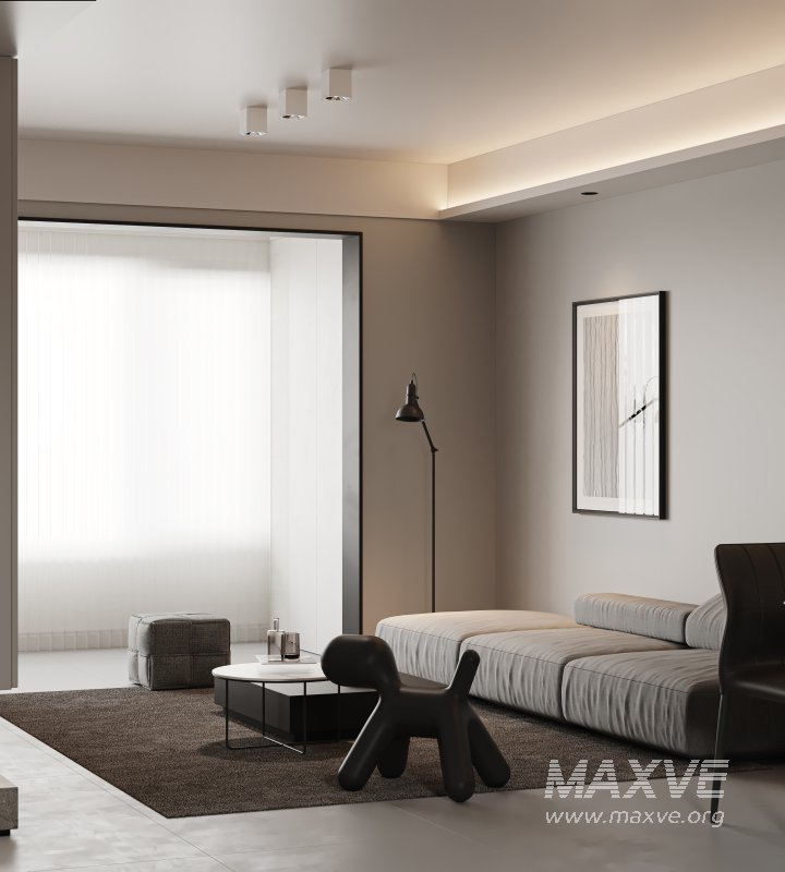 Modern living room and dining room interior scene - Image 9