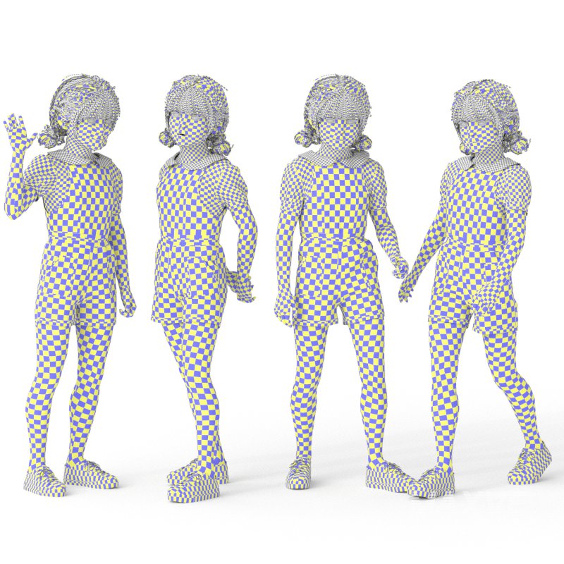 Casual Kid Girl 04 Poses - Image 4