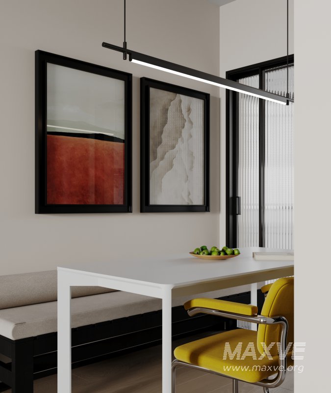 Modern living room and dining room interior scene - Image 4