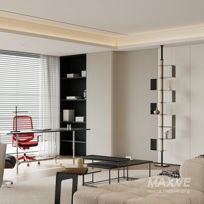 Modern living room and dining room interior scene - Image 4