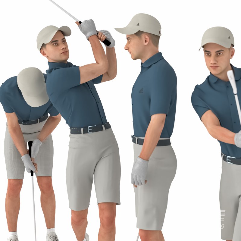 Golf Player Man 04 Poses - Image 3