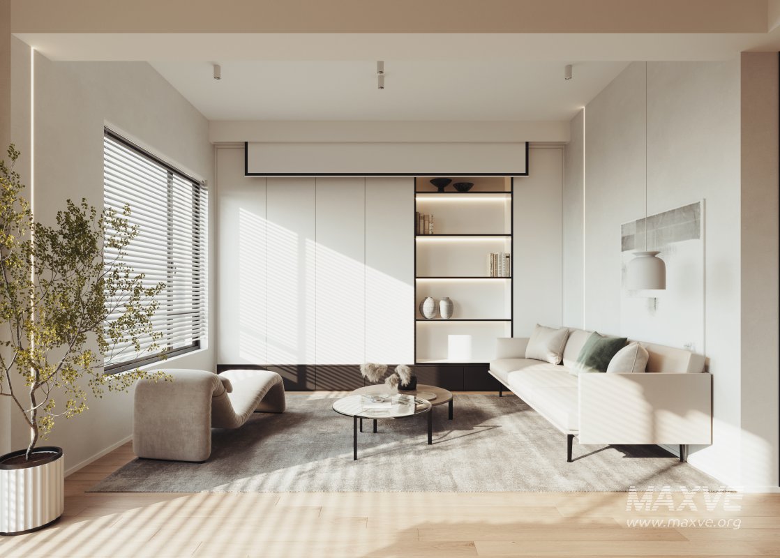 Modern living room and dining room interior scene - Image 4