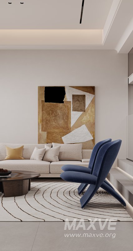 Modern living room and dining room interior scene - Image 2