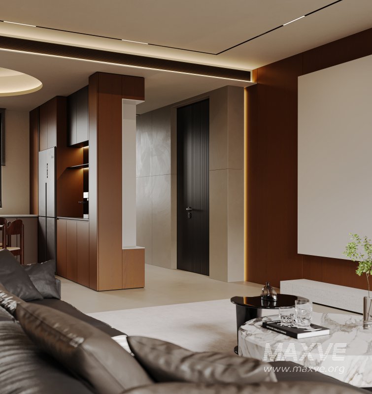 Modern living room and dining room interior scene - Image 6