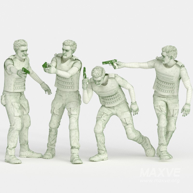 The Army Soldier Man 04 Poses - Image 4