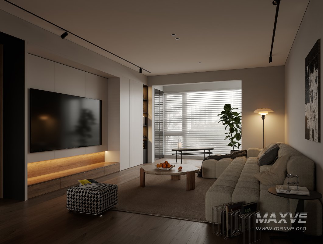 Modern living room and dining room interior scene - Image 6