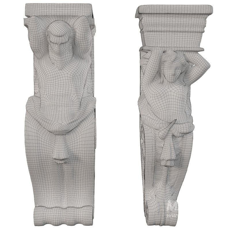 Classical MArble Corbel with Atlas Figure - Image 5