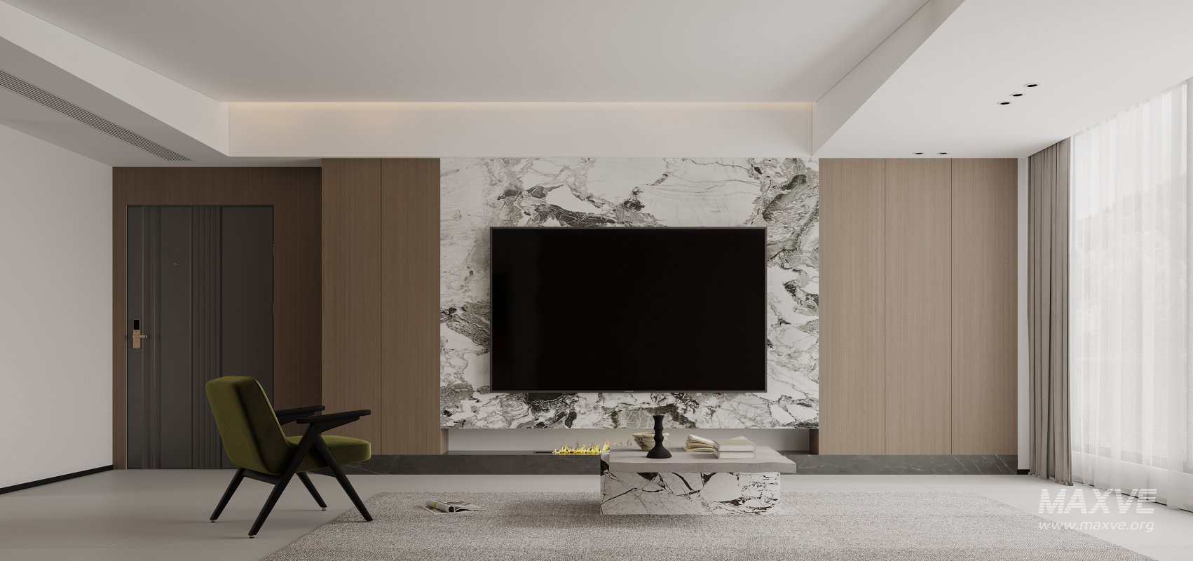 Modern living room and dining room interior scene - Image 3