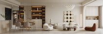 Modern living room and dining room interior scene - Thumbnail 5