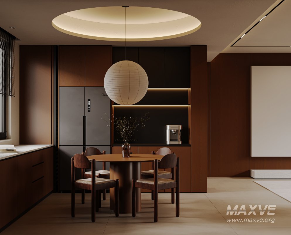 Modern living room and dining room interior scene - Image 4