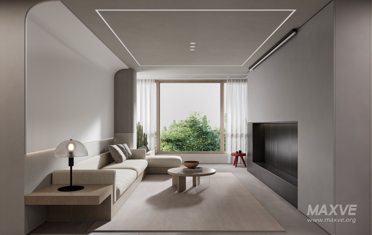 Modern living room and dining room interior scene - Image 1