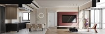 Modern living room and dining room interior scene - Thumbnail 1