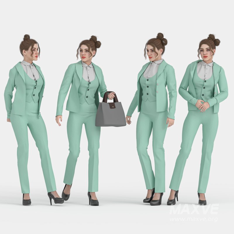 Casual Woman with Suit 04 Poses - Image 2
