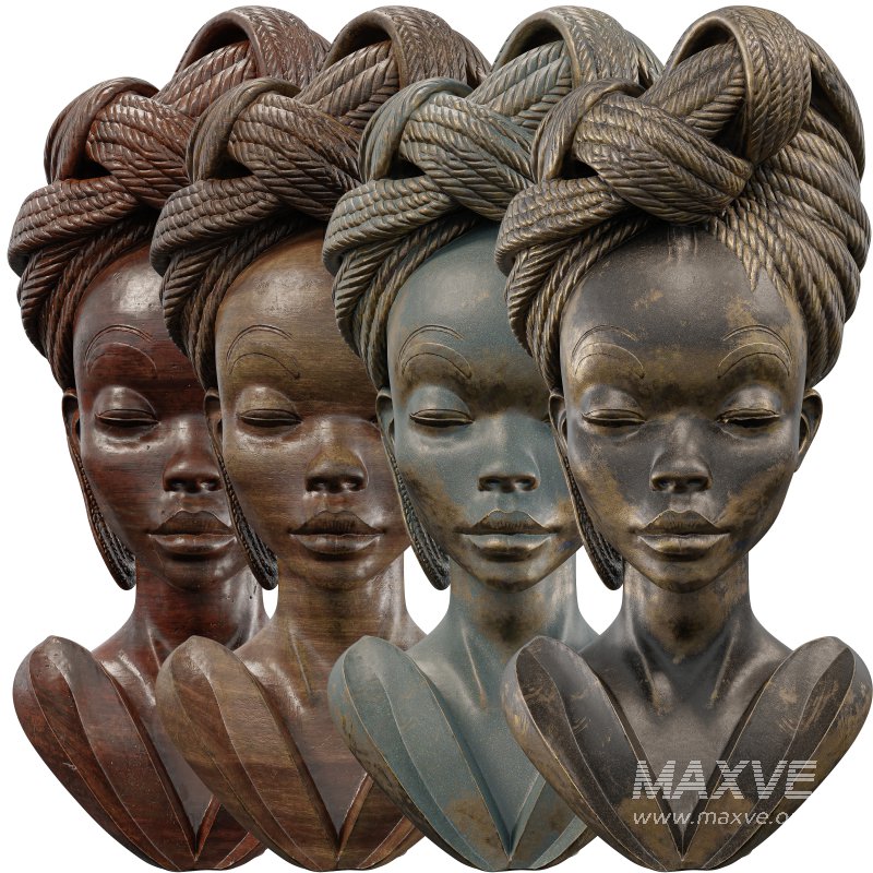 Elegant Braided Bust Sculpture - Image 6