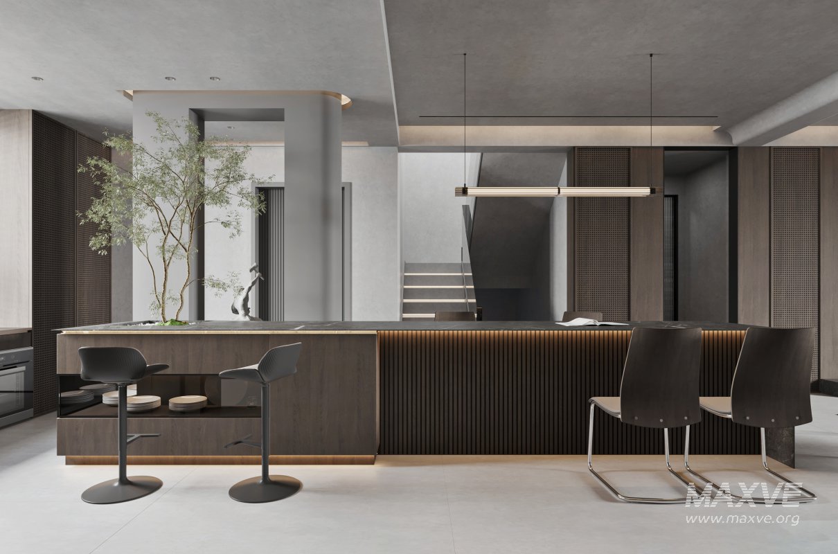 Modern living room and dining room interior scene - Image 3