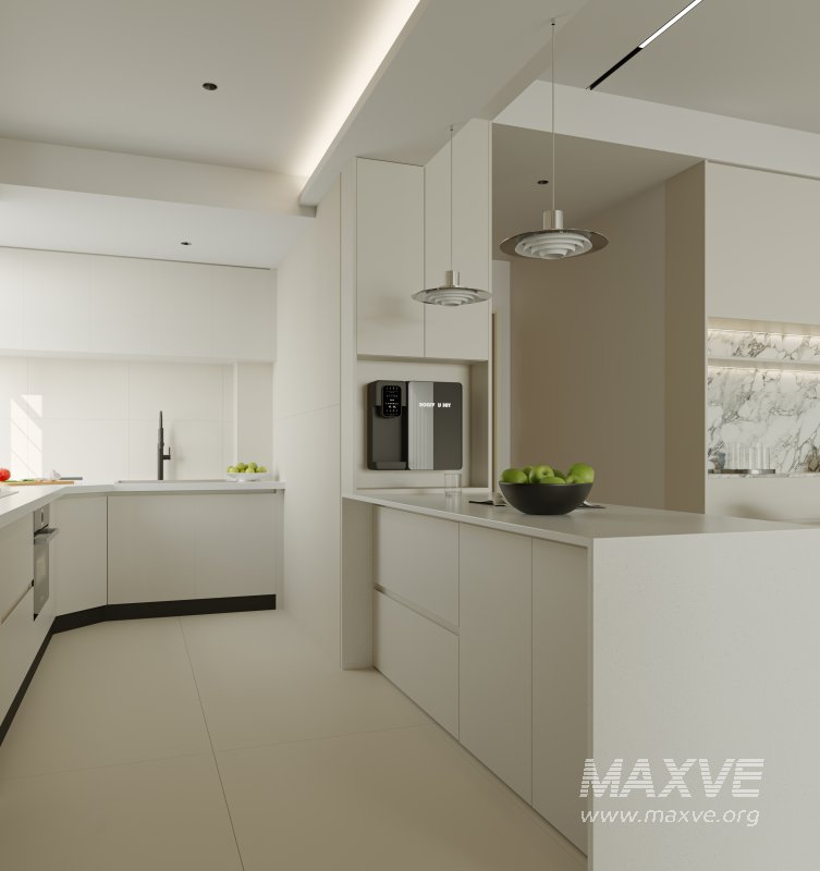 Modern living room and dining room kitchen interior scene - Image 5