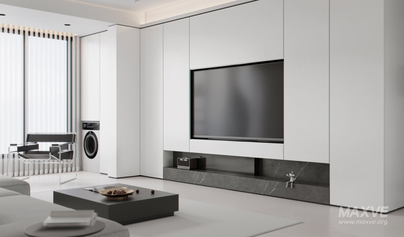 Modern living room and dining room interior scene - Image 2