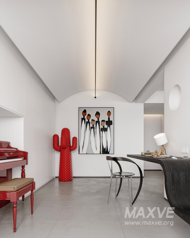 Modern living room and dining room interior scene - Image 8