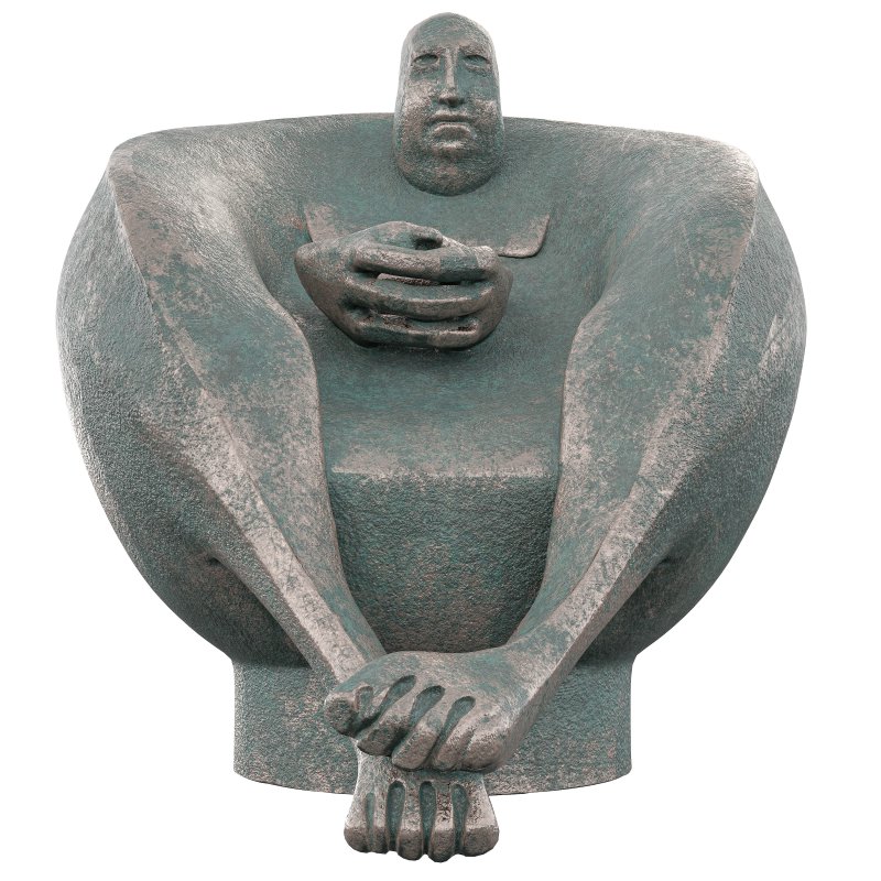 Seated Man Statue - Image 5