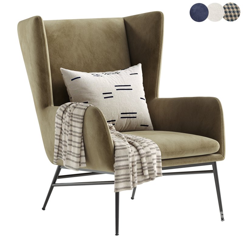 Kasen Belfast Navy Lounge Chair - Image 1