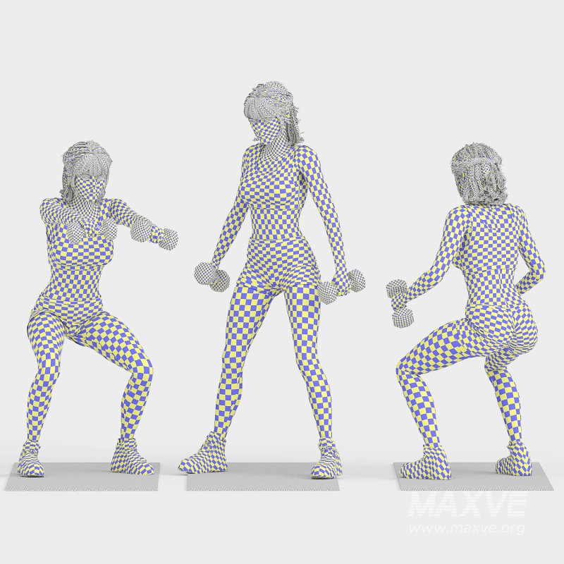 Woman in workout 03 poses - Image 5