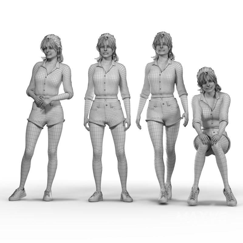 Casual Woman 4 Poses_01 - Image 1