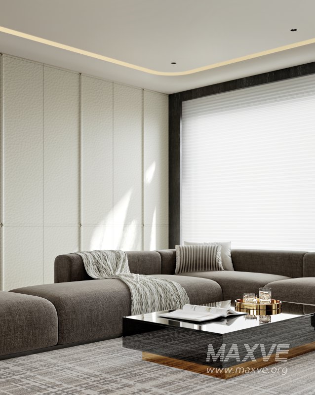 Modern living room and dining room interior scene - Image 6