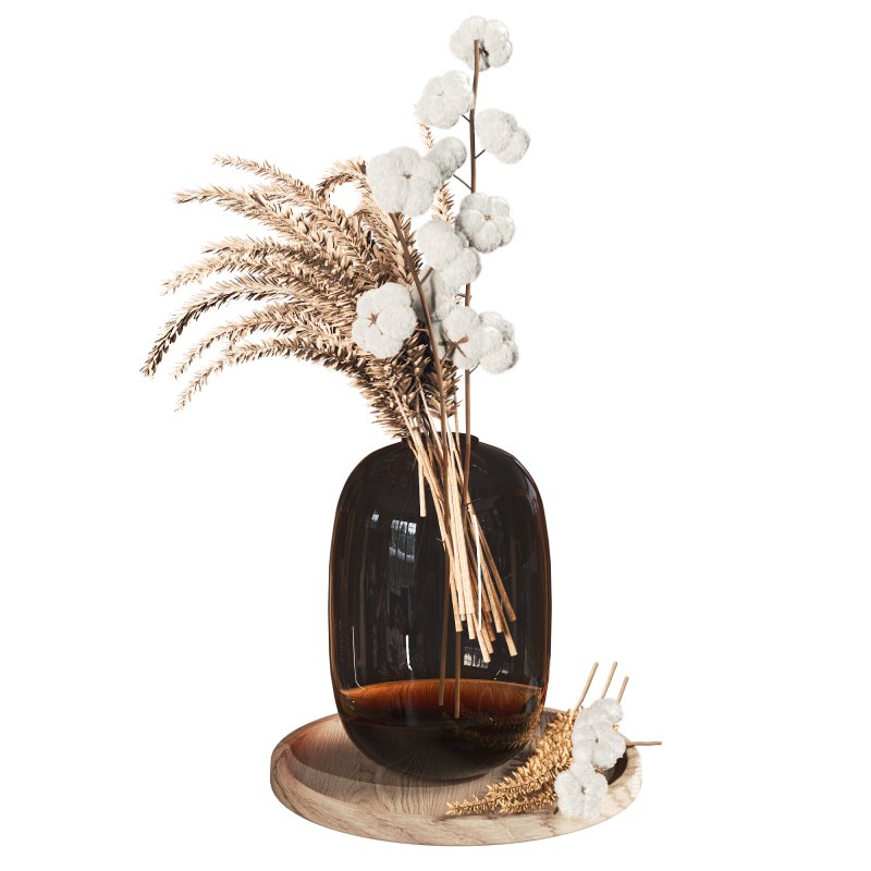 Minimal Pampas Bouquet in Glass Vase - Image 2