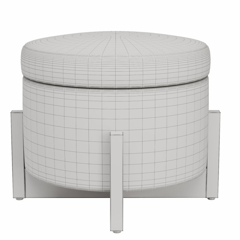 Round Storage Ottoman - Image 2