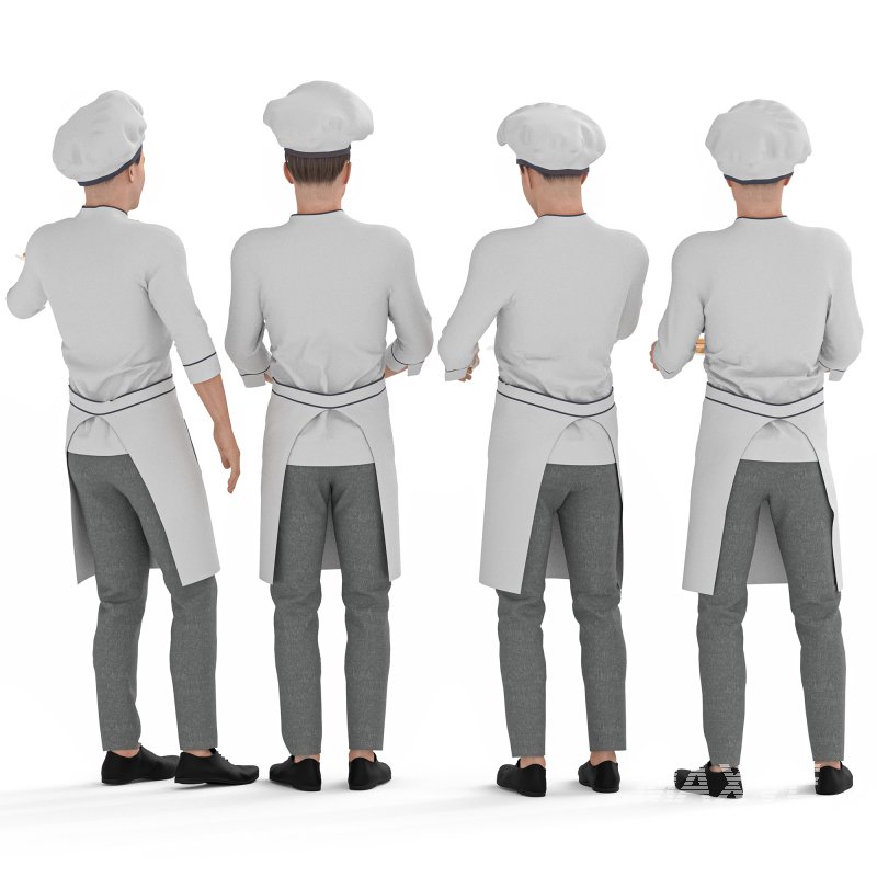 Chef Man in restaurant 04 poses - Image 1