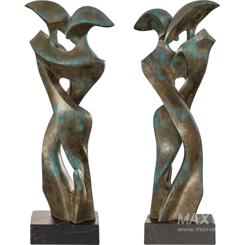 Antique modern abstract Embrace in Bronze - Image 1