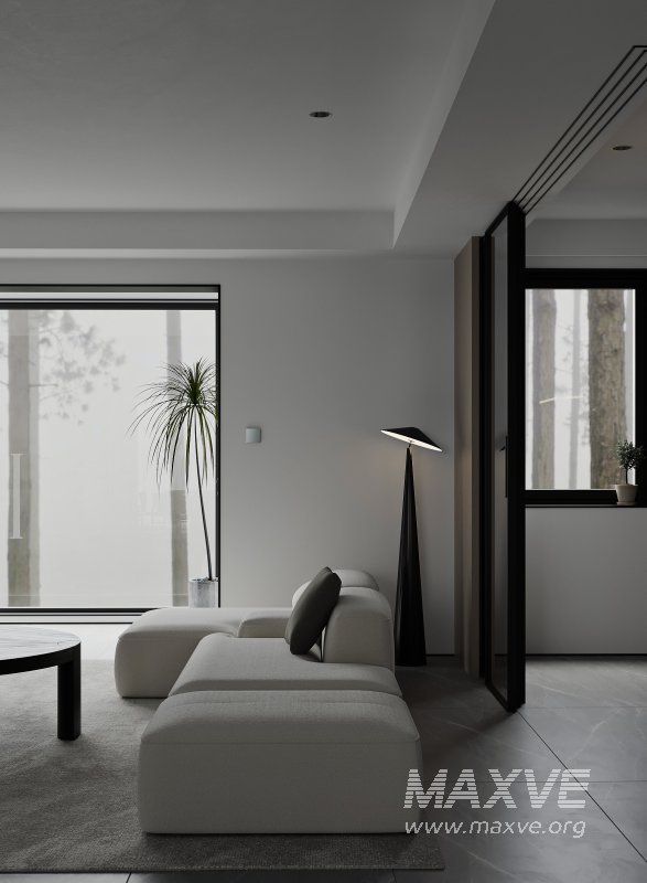 Modern living room and dining room interior scene - Image 10