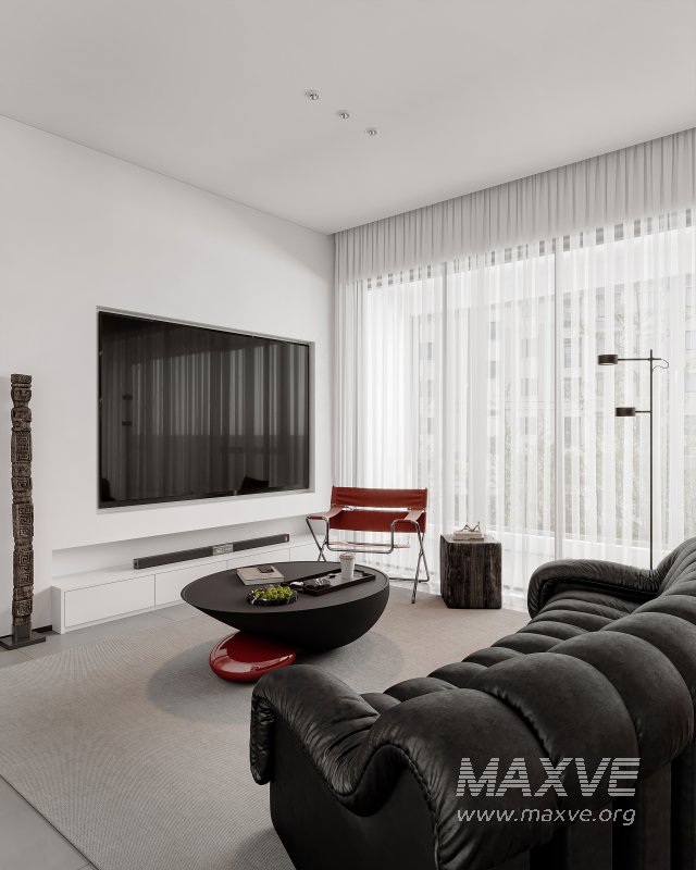 Modern living room and dining room interior scene - Image 6